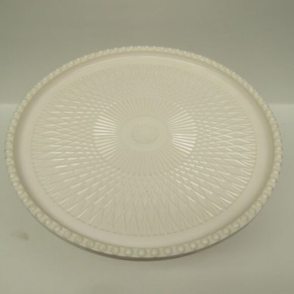 Jeannette Glass Vintage SHELL PINK HARP 10 In Footed Cake Stand Cake Plate - HTF - Picture 6 of 6